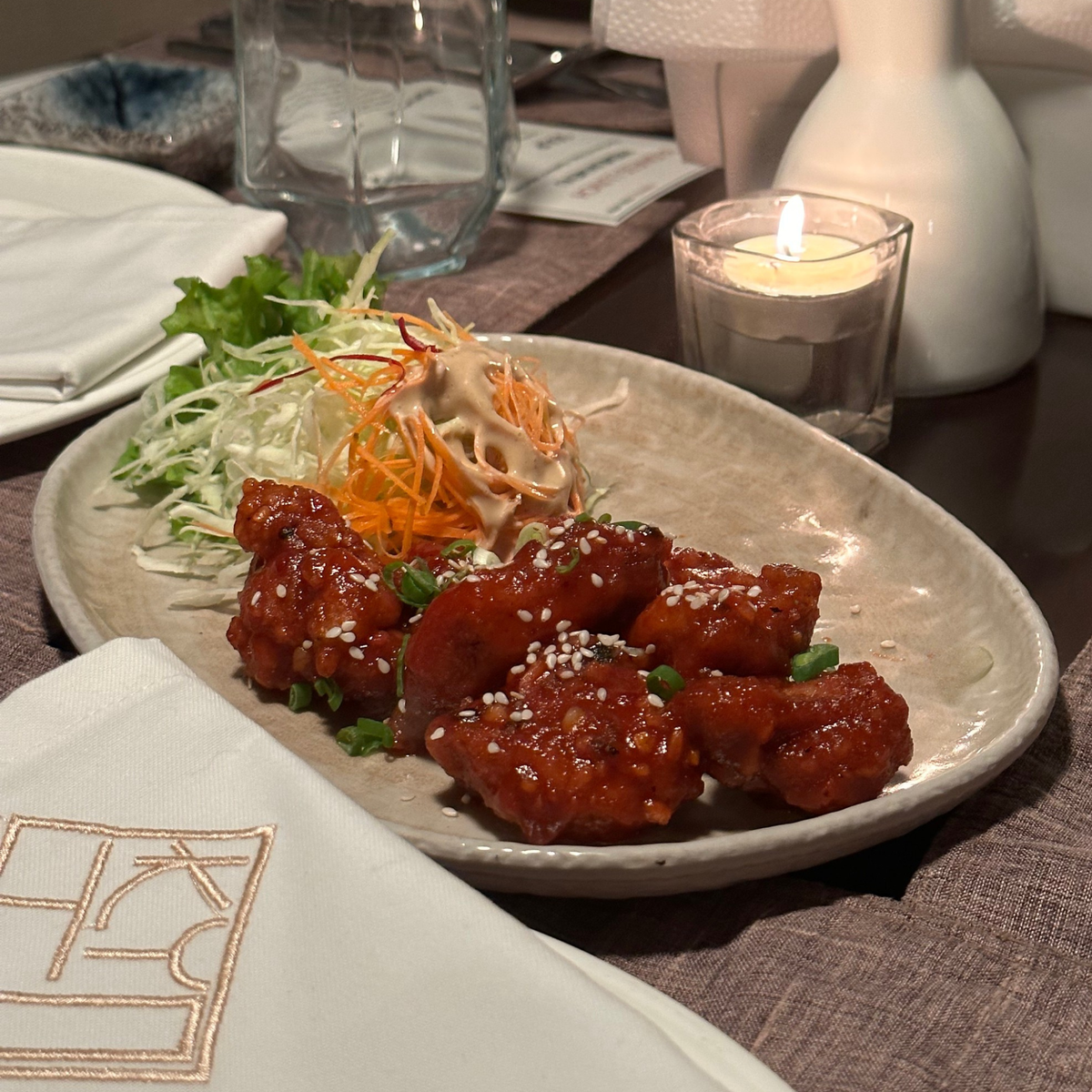 Chicken Tatsuta Age, Sweet Chilli Sauce