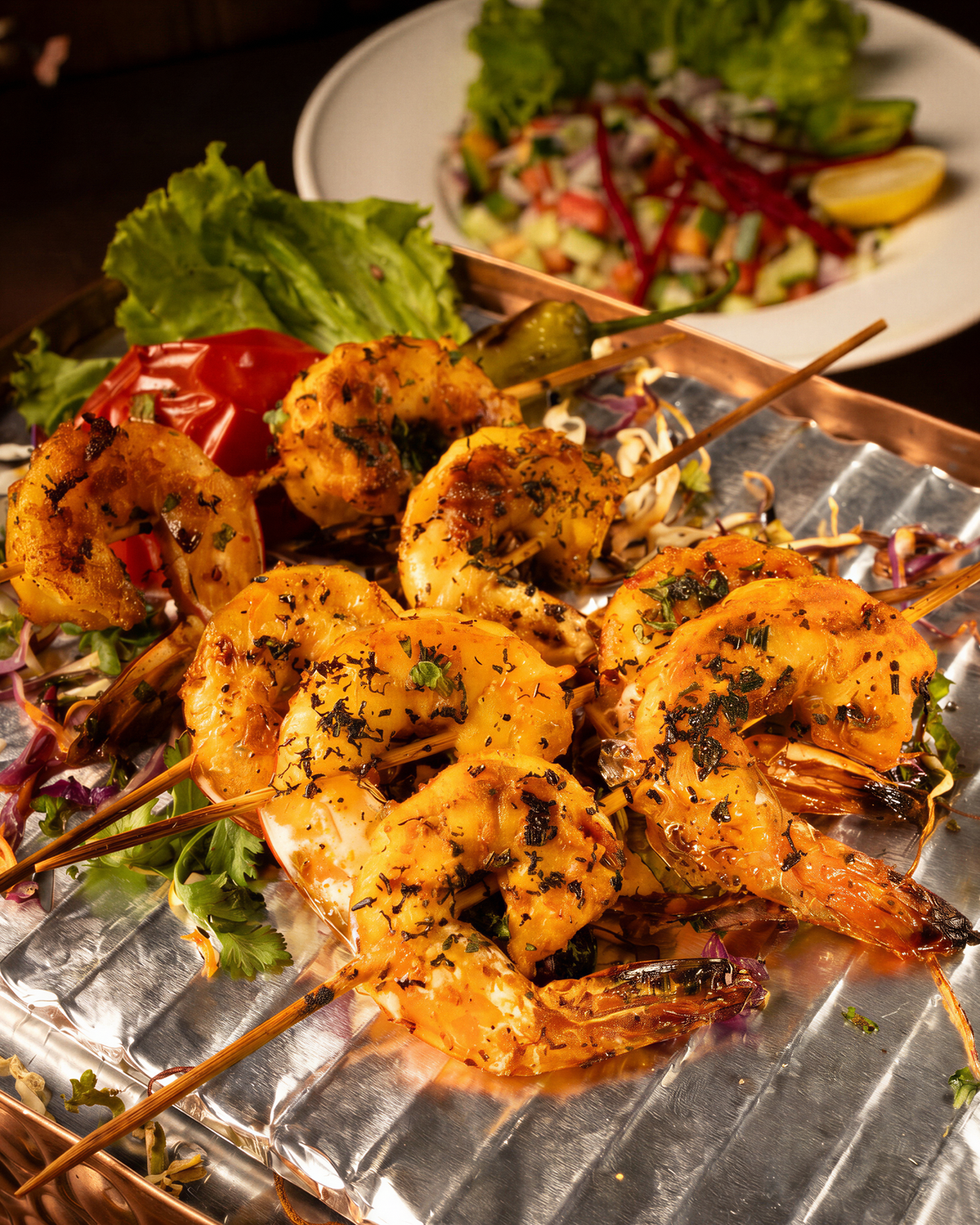 Sesame Mint Prawns