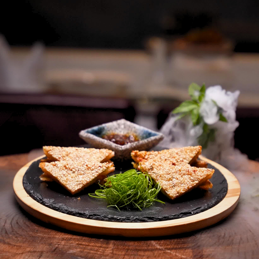 Sesame Prawn Toast, Spicy Szechuan Spread